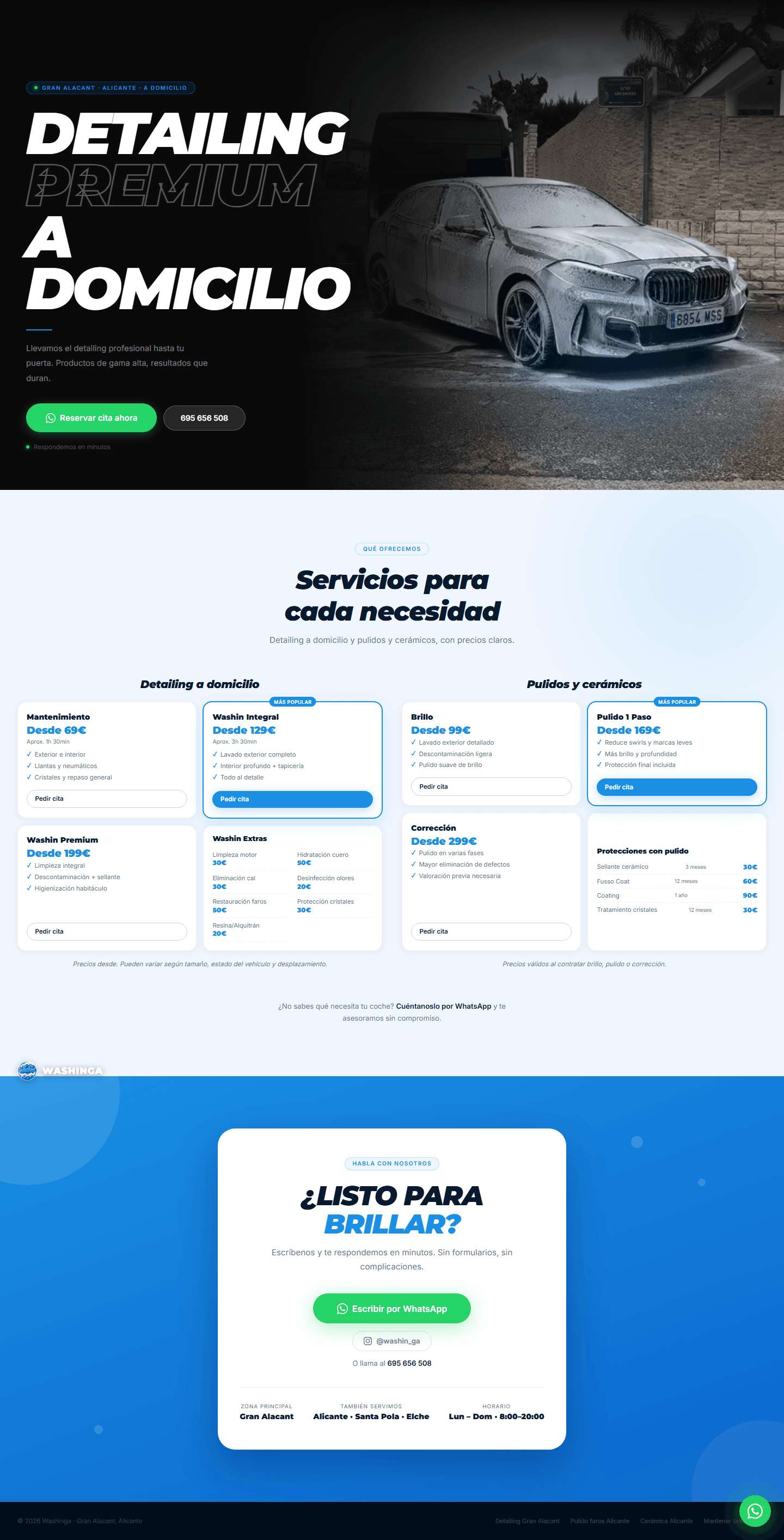 Washinga — Website